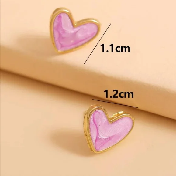 💙💙Super Adorable Blue Colored Heart  Stud Earrings💙💙 - Picture 4 of 15